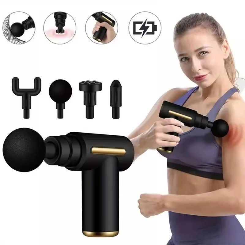 Fascial Massage Gun Electric Percussion Pistol Massager Body Neck Back Deep Tissue Muscle Relaxation