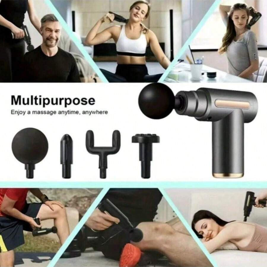 Fascial Massage Gun Electric Percussion Pistol Massager Body Neck Back Deep Tissue Muscle Relaxation
