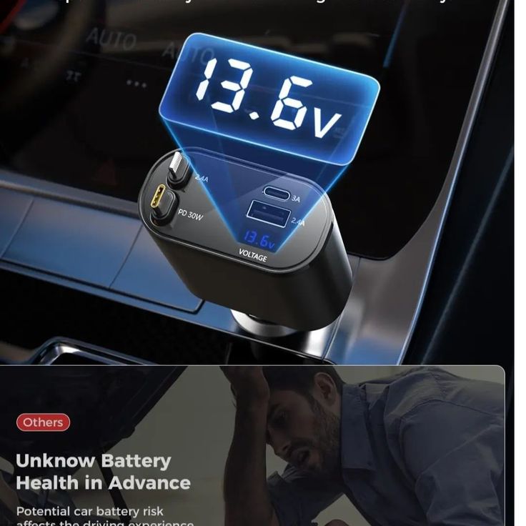 SUPERONE Retractable Car Charger 4 in 1, Fast Car Phone Charger