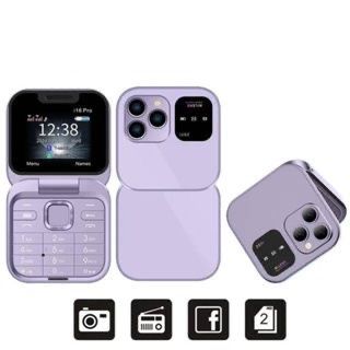 Mini Flip Mobile Phone FM Radio Magic Voice Blacklist Speed Dial Vibration 2SIM Card Small Display Folding Phone